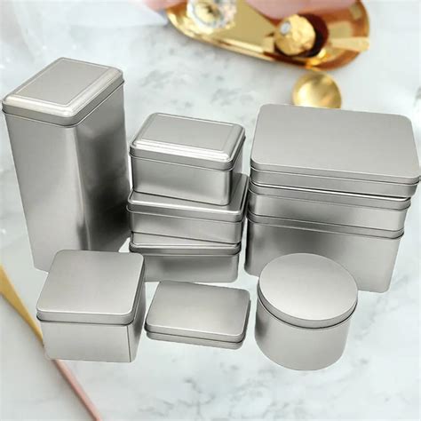 small square metal containers